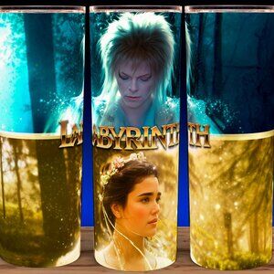 Labyrinth 80s Classic Movie Jareth and Sarah in Forest Cup Mug Tumbl…